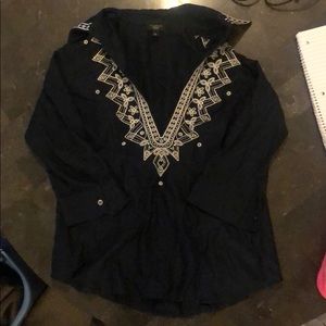 Talbot linen tunic navy